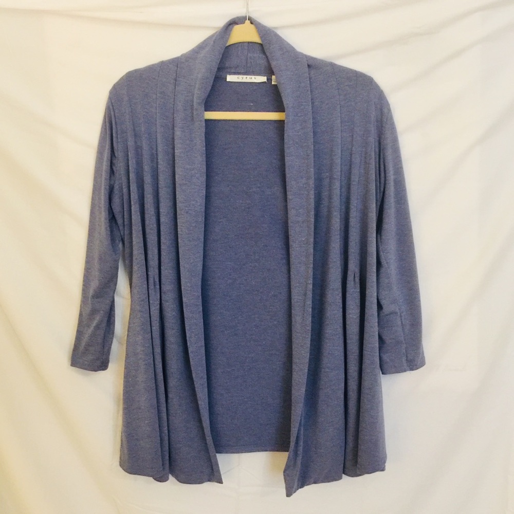 Cyrus Blue Knit Open Front Tunic size S